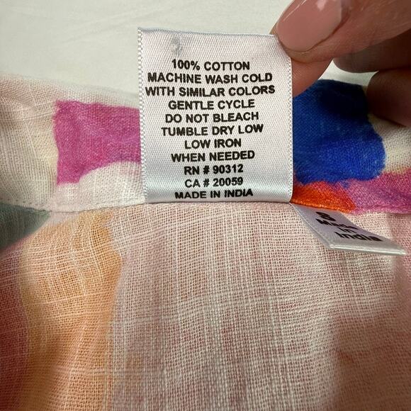 Parsley & Sage Multicolor Abstract Print Button Down Shirt 100% Cotton Small - Picture 4 of 9